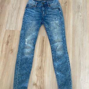 CAbi Distressed Blue Skinny Jeans